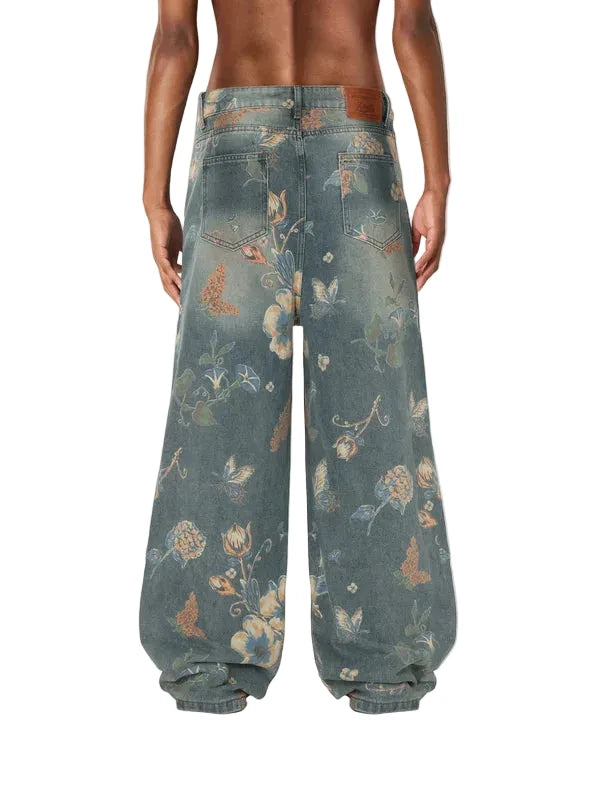 AELFRIC EDEN: FLORAL BAGGY JEANS