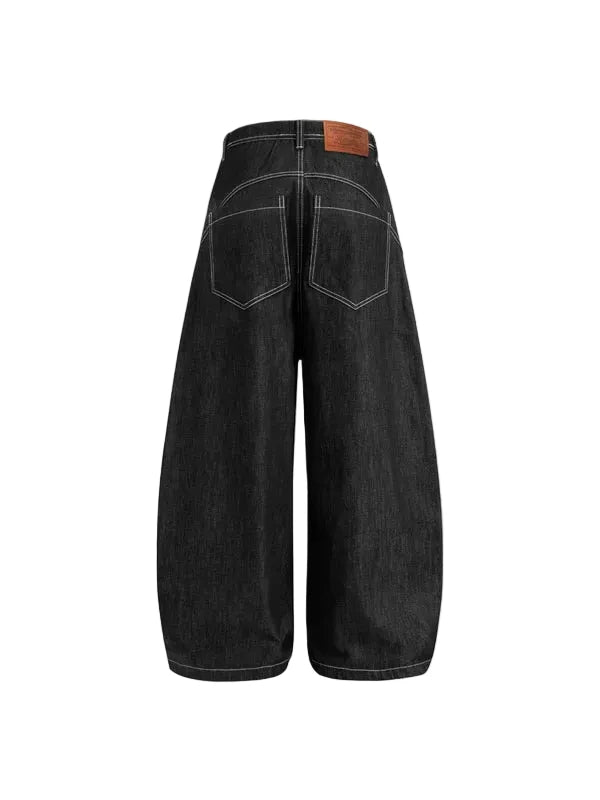 AELFRIC EDEN: METAL BUTTON BARREL JEANS
