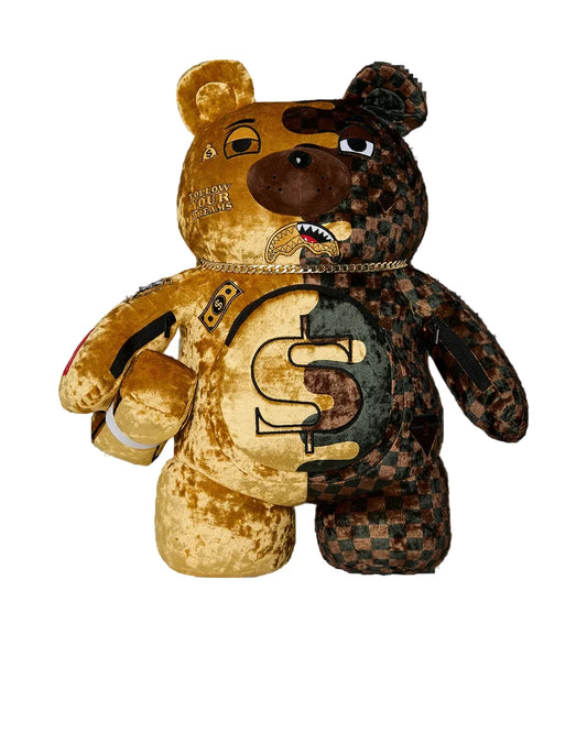 SPRAYGROUND: GOLD DRIP MONEYBEAR BACKPACK