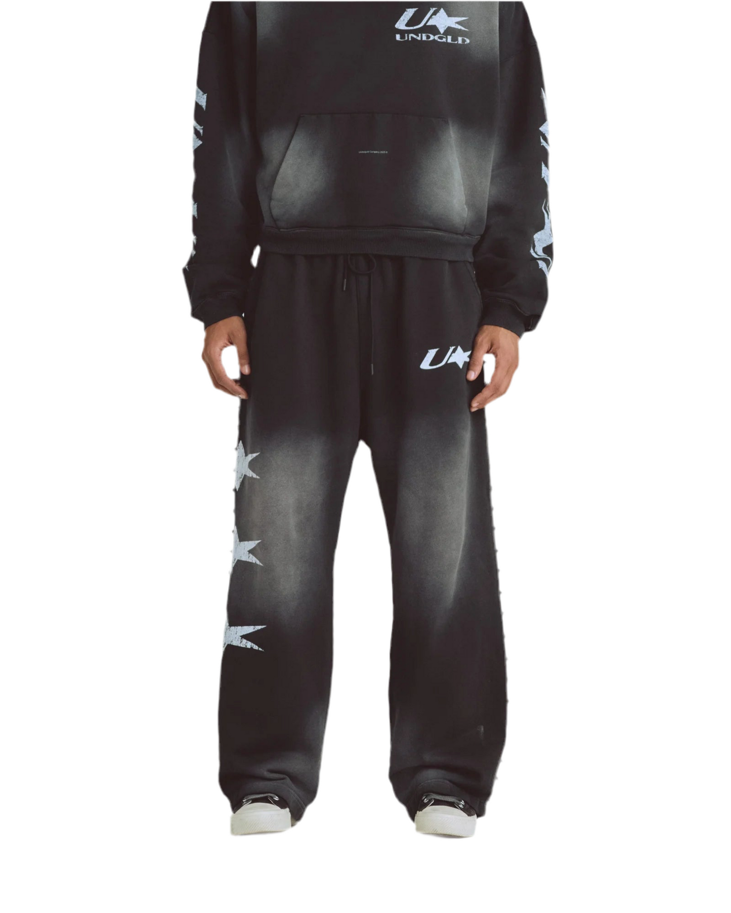 UNDERGOLD: AGNUS DEI U STAR STRAIGHT PANTS- SMOKEY BLACK