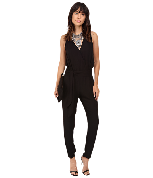 JACK BY BB DAKOTA: CORINTH BLACK SLEEVELESS JUMPSUIT
