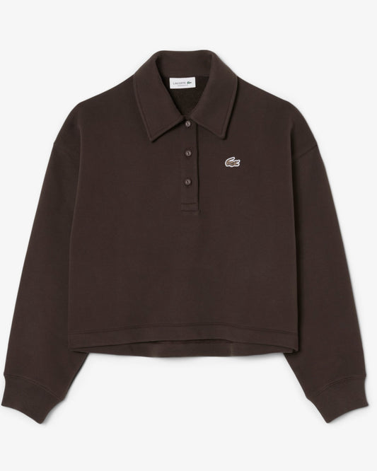 LACOSTE: OVERSIZED FLEECE POLO SWEATSHIRT