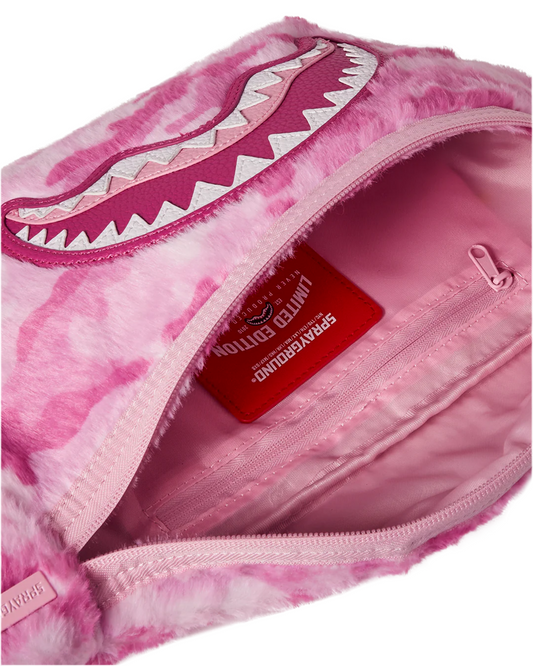 SPRAYGROUND: FURRROCIOUS PINK FANNY PACK BAG