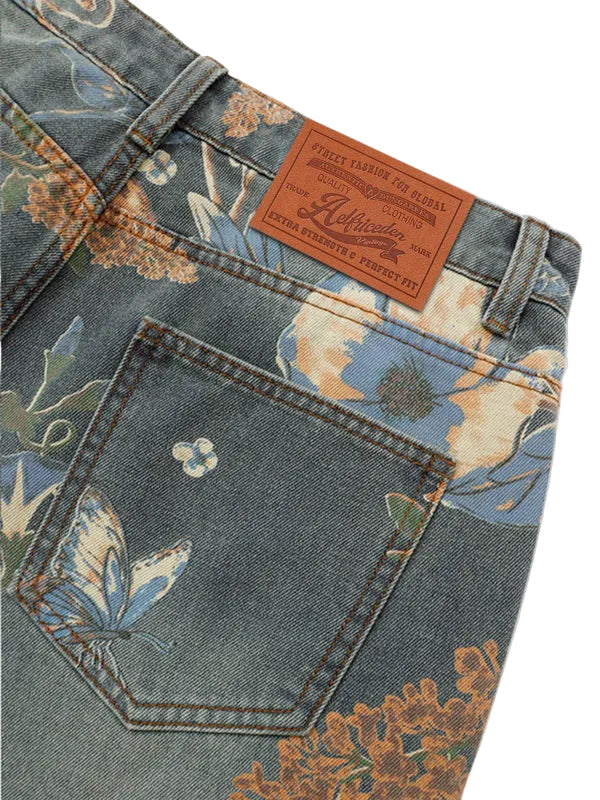 AELFRIC EDEN: FLORAL BAGGY JEANS