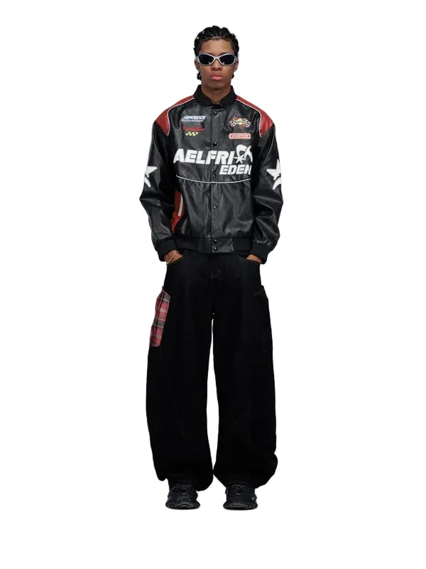AELFRIC EDEN: PLAID BAGGY JEANS