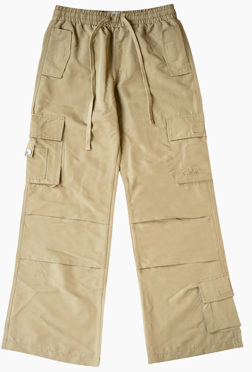 EPTM: PARACHUTE CARGO PANTS BEIGE (flat lay view)