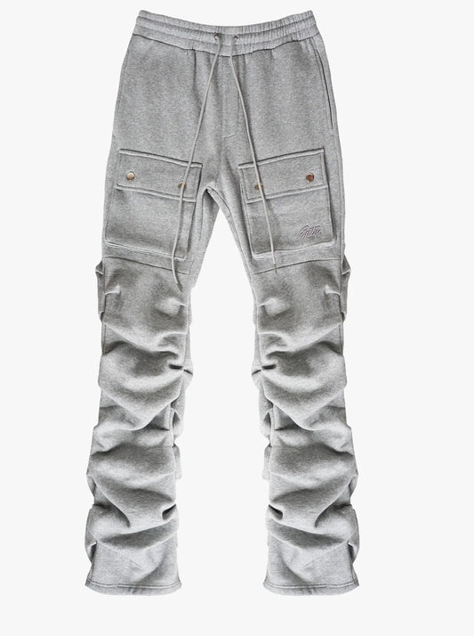 EPTM STACKED CARGO SWEATPANTS (grey flat lay)