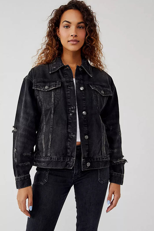 FREE PEOPLE: JOLENE OVERSIZED TRUCKER JACKET