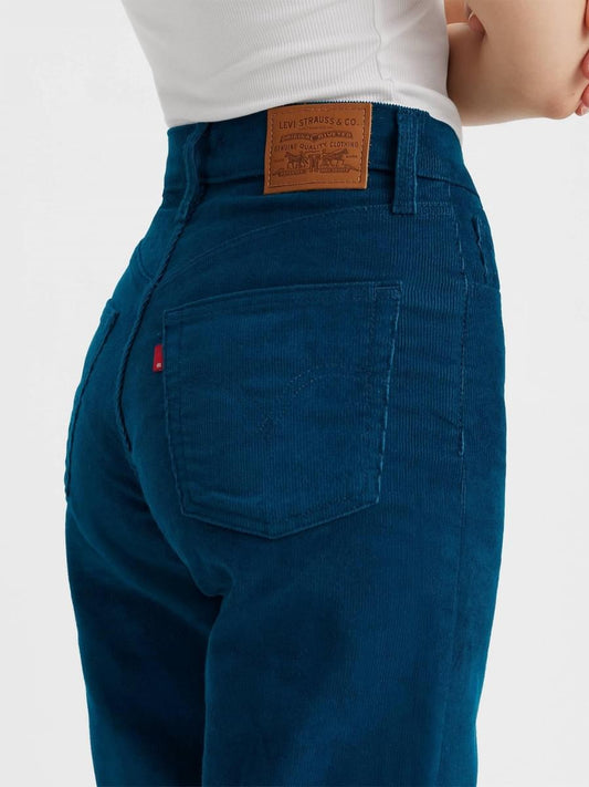 LEVIS: RIBCAGE STRAIGHT ANKLE CORDUROY PANTS (back view on model)