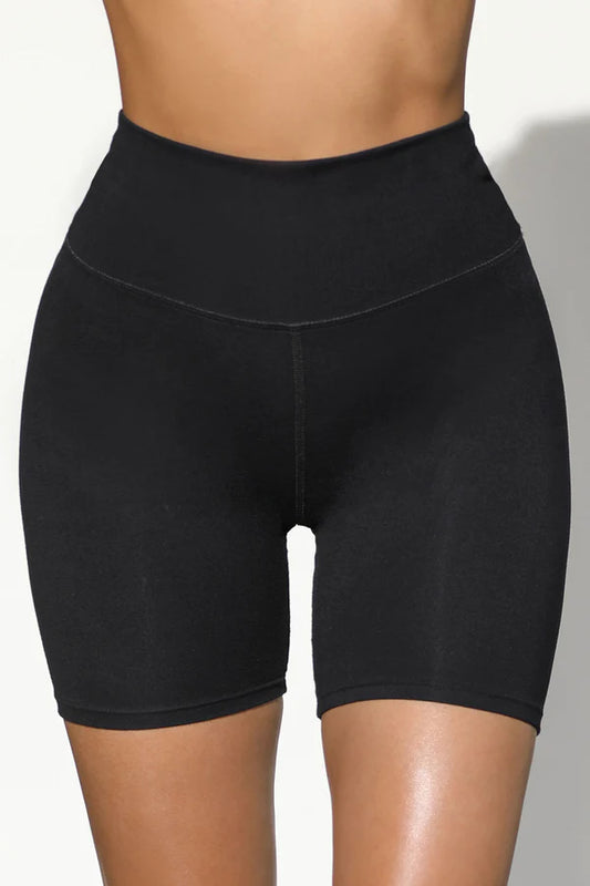JOAH BROWN: SUEDED ONYX BIKER SHORTS