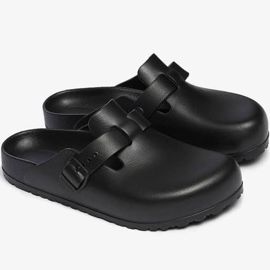 BIRKENSTOCK: BOSTON EVA CLOG (black up close)