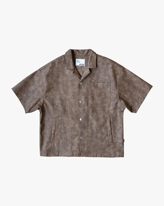 EPTM LUXE BROWN SHIRT (flat lay view)