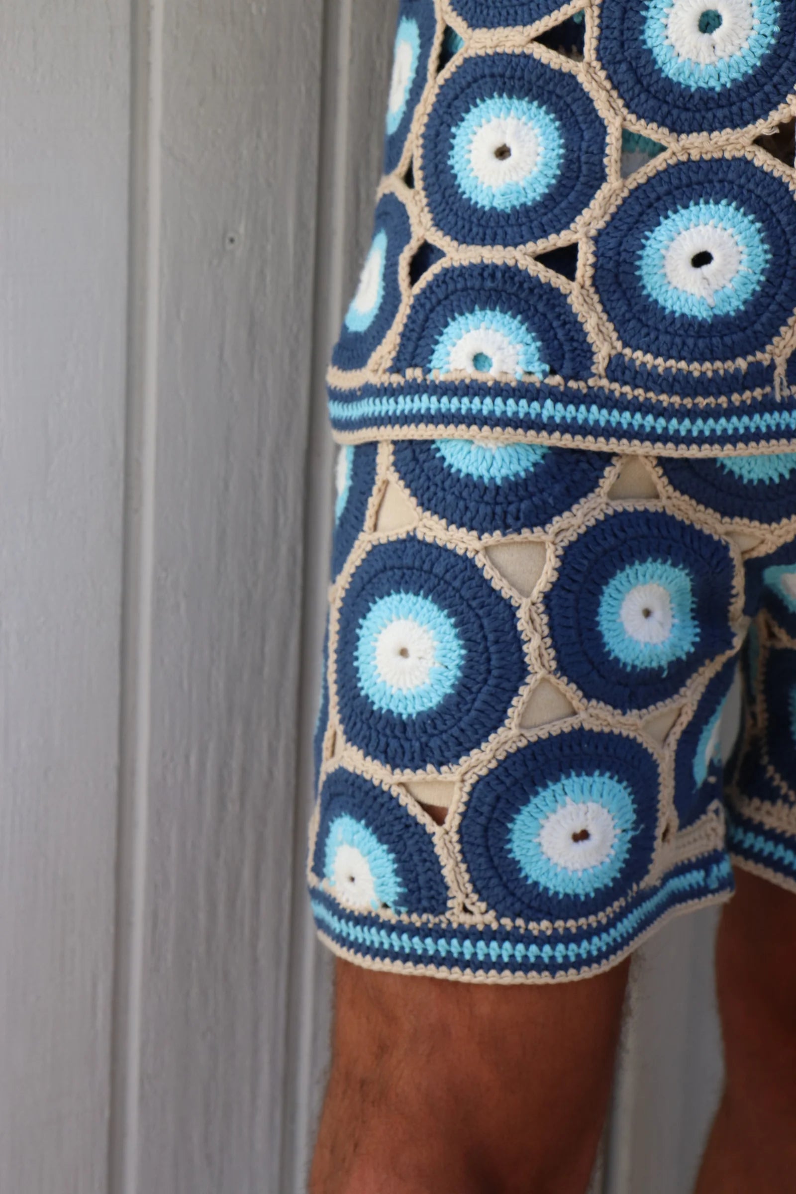 MARVANS: EVIL EYE SHORTS (close up view)