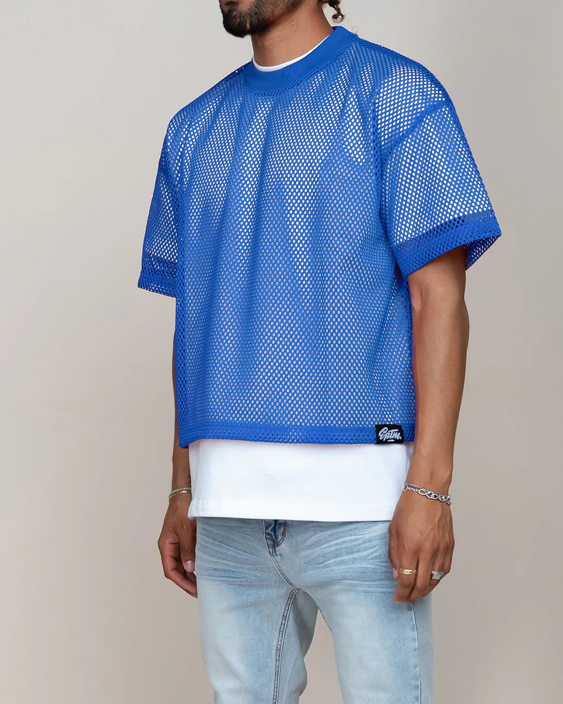 EPTM: STADIUM JERSEY BLUE (side view on model) 