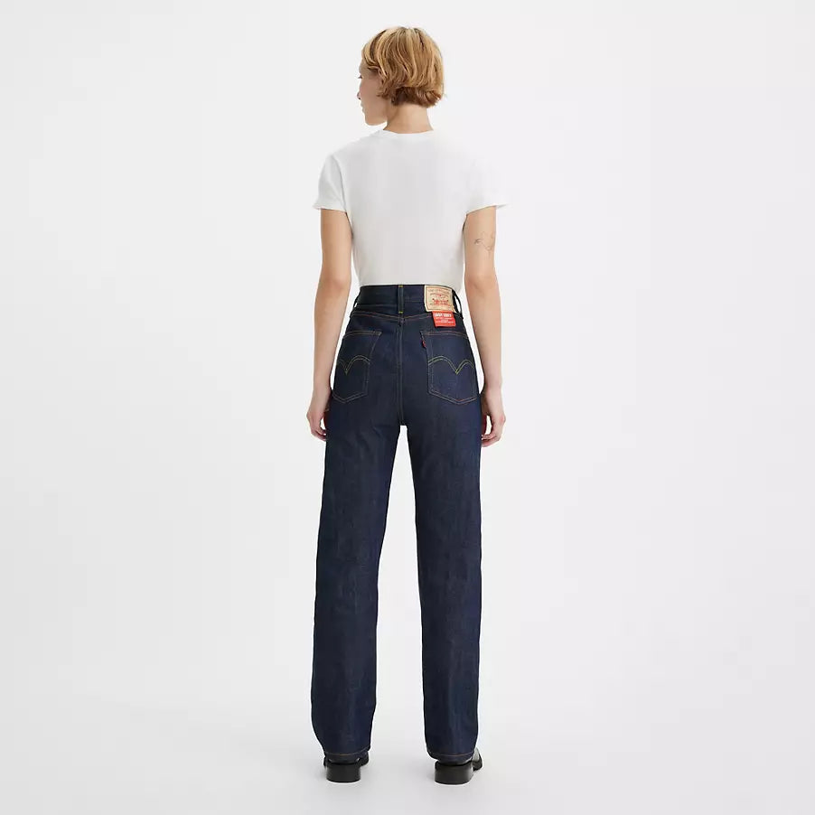 LEVI’S VINTAGE: 1950’s 701 DENIM JEANS (back view on model)