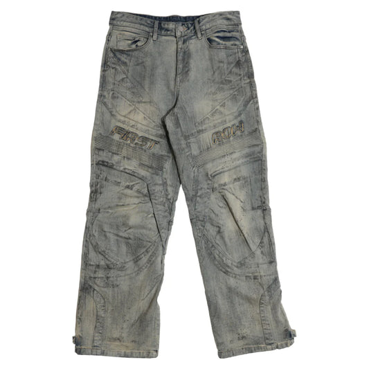FIRST ROW: MOTOR RACING Y2K DENIM PANTS