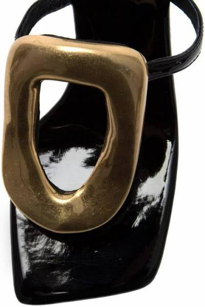 JEFFREY CAMPBELL: LINQ-UP SANDALS PATENT LEATHER 