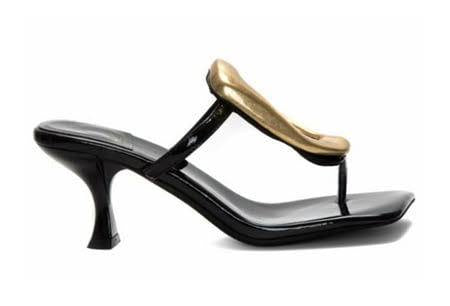 JEFFREY CAMPBELL: LINQ-UP SANDALS PATENT LEATHER 