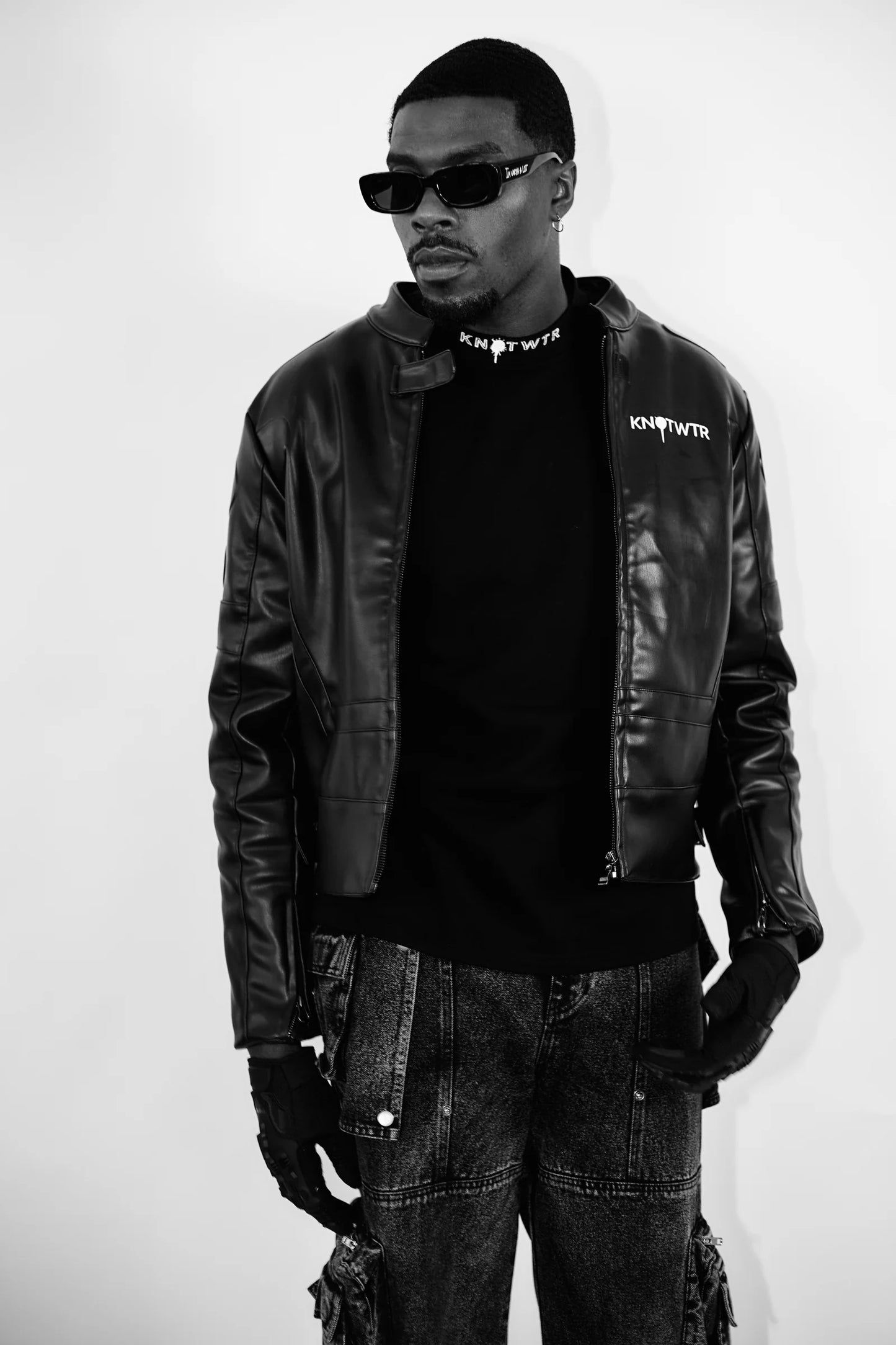KNOTWTR: IM WORTH A LOT BLACK LEATHER JACKET
