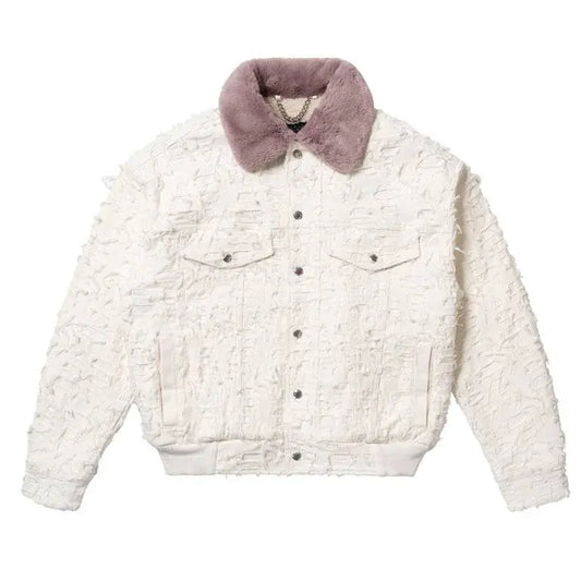 ALPHASTYLE: MOSCA BURNOUT LOGO JACKET