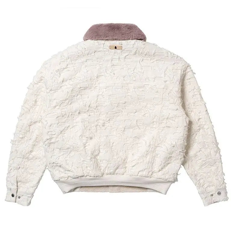 ALPHASTYLE: MOSCA BURNOUT LOGO JACKET
