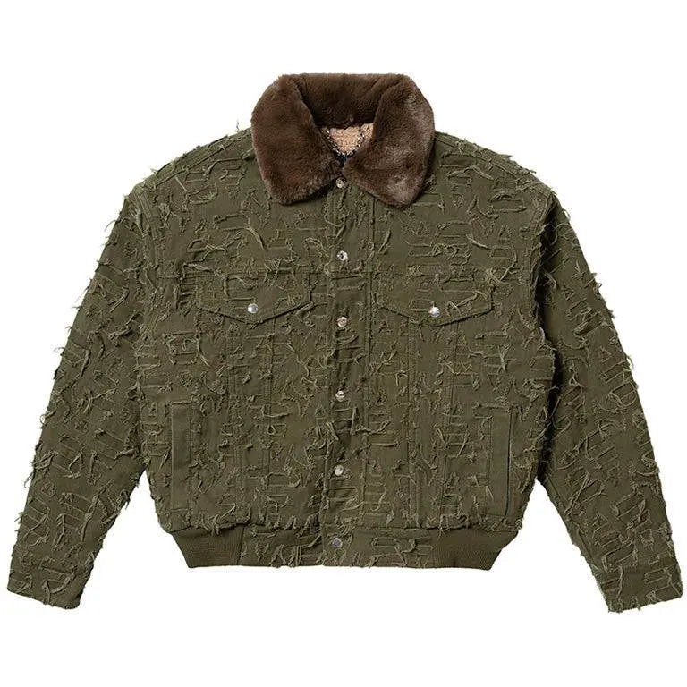ALPHASTYLE: MOSCA BURNOUT LOGO JACKET