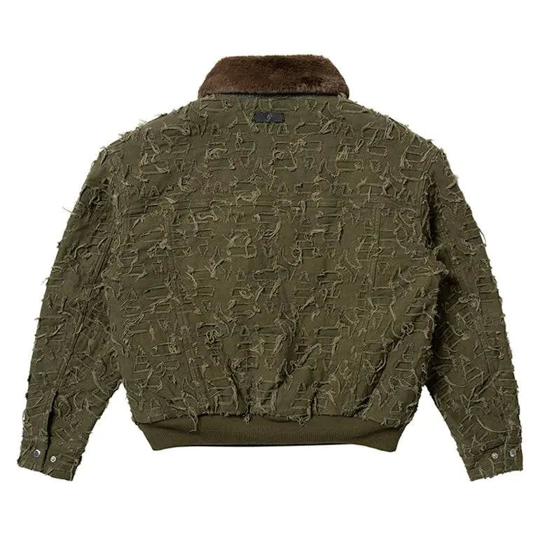 ALPHASTYLE: MOSCA BURNOUT LOGO JACKET
