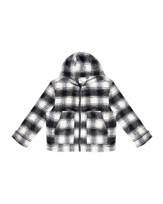 EPTM MOHAIR FLANNEL JACKET - BLACK/WHITE