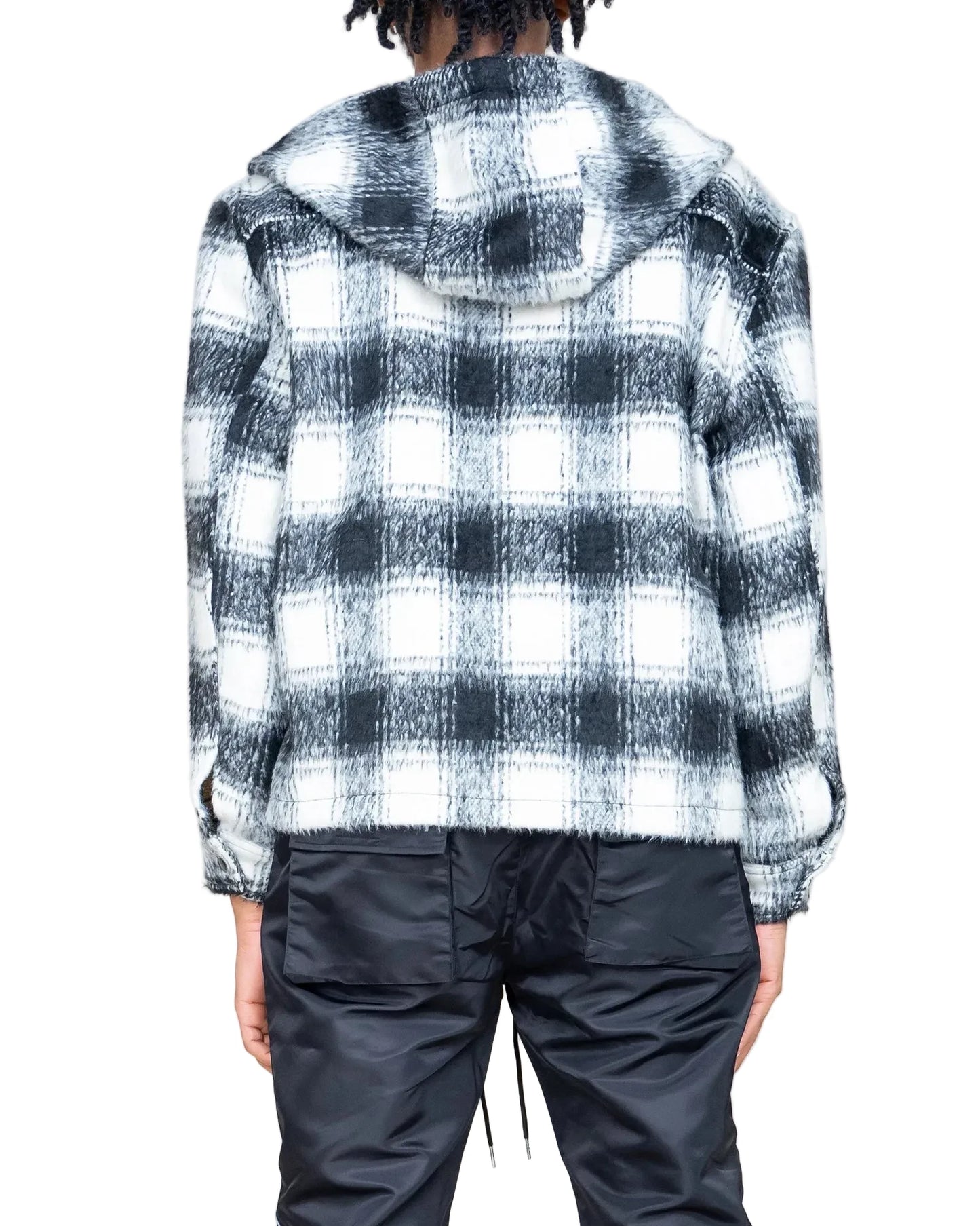 EPTM MOHAIR FLANNEL JACKET - BLACK/WHITE