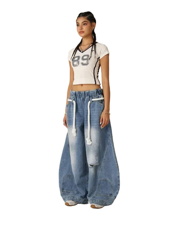 AELFRIC EDEN: REVERSE SUPER BAGGY BARREL JEANS