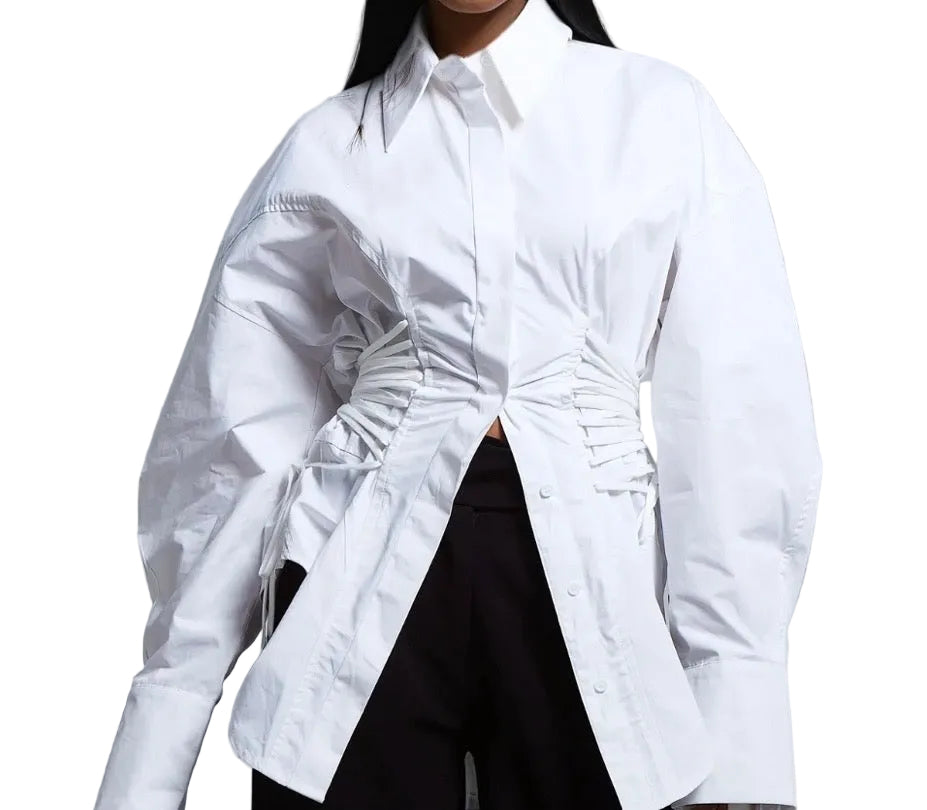 BEULAH: CORSET BUTTON UP SHIRT