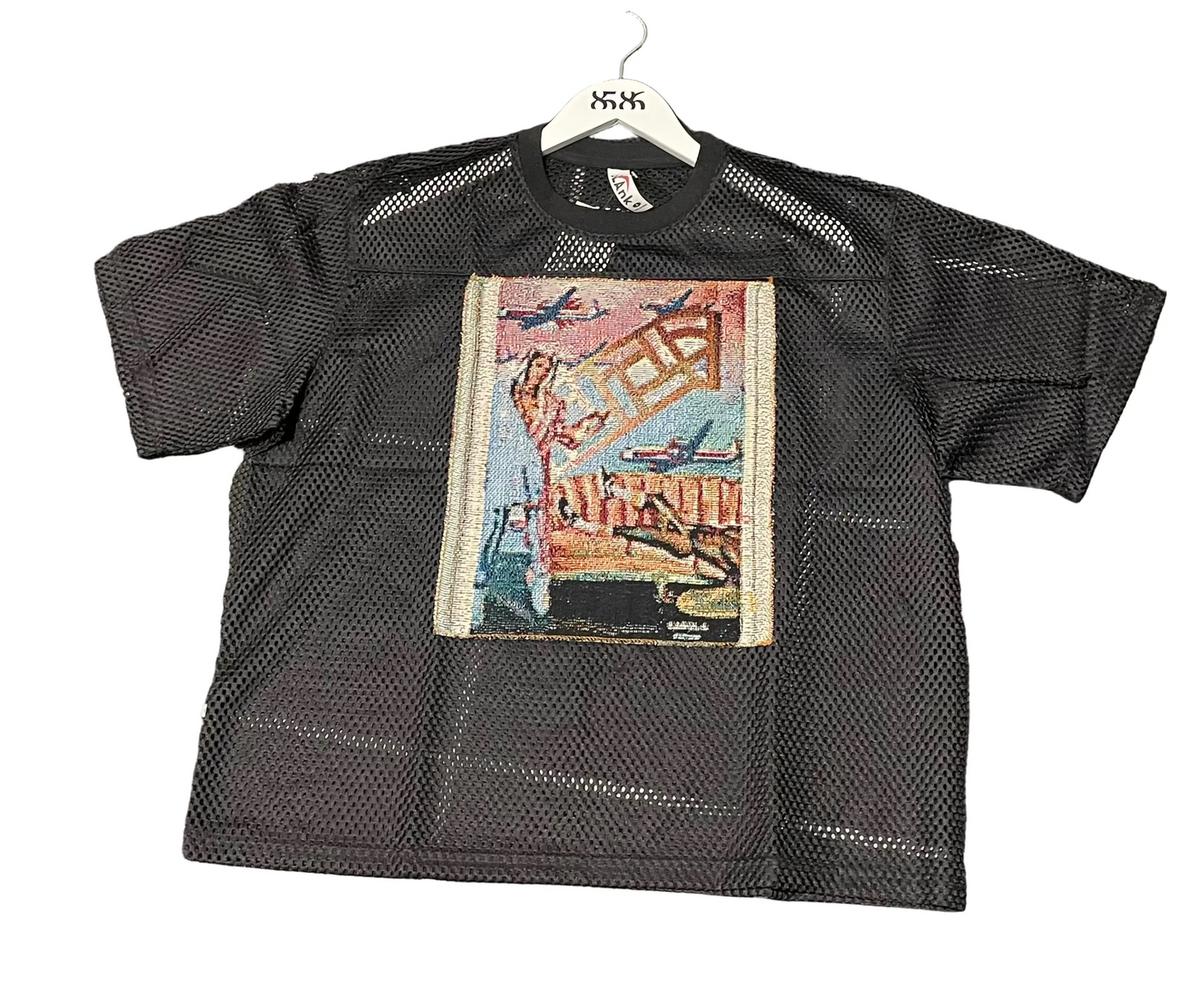 ANGEL GENTLE: KAROL G KG0516 JERSEY MESH TAPESTRY TOP