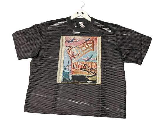 ANGEL GENTLE: KAROL G KG0516 JERSEY MESH TAPESTRY TOP