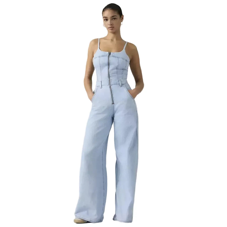 LEVIS: BUSTIER JUMPSUIT - LT WASH