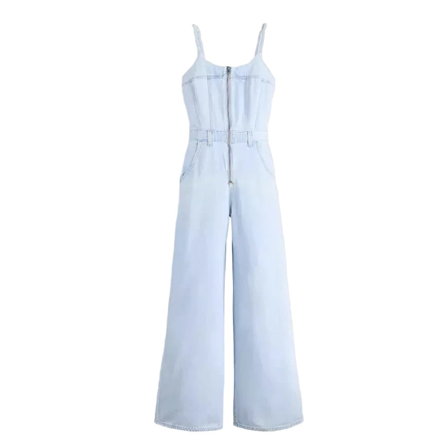 LEVIS: BUSTIER JUMPSUIT - LT WASH