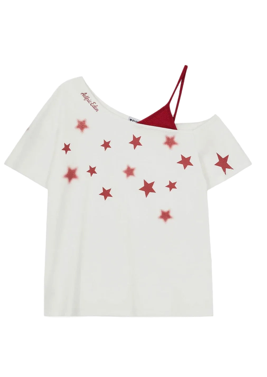 AELFRIC EDEN: STAR GRAPHIC OFF-THE-SHOULDER TEE