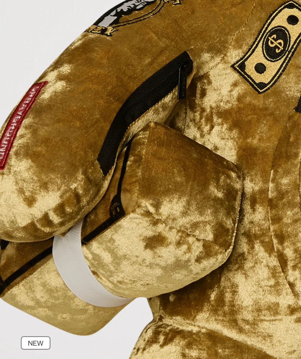 SPRAYGROUND: GOLD DRIP MONEYBEAR BACKPACK