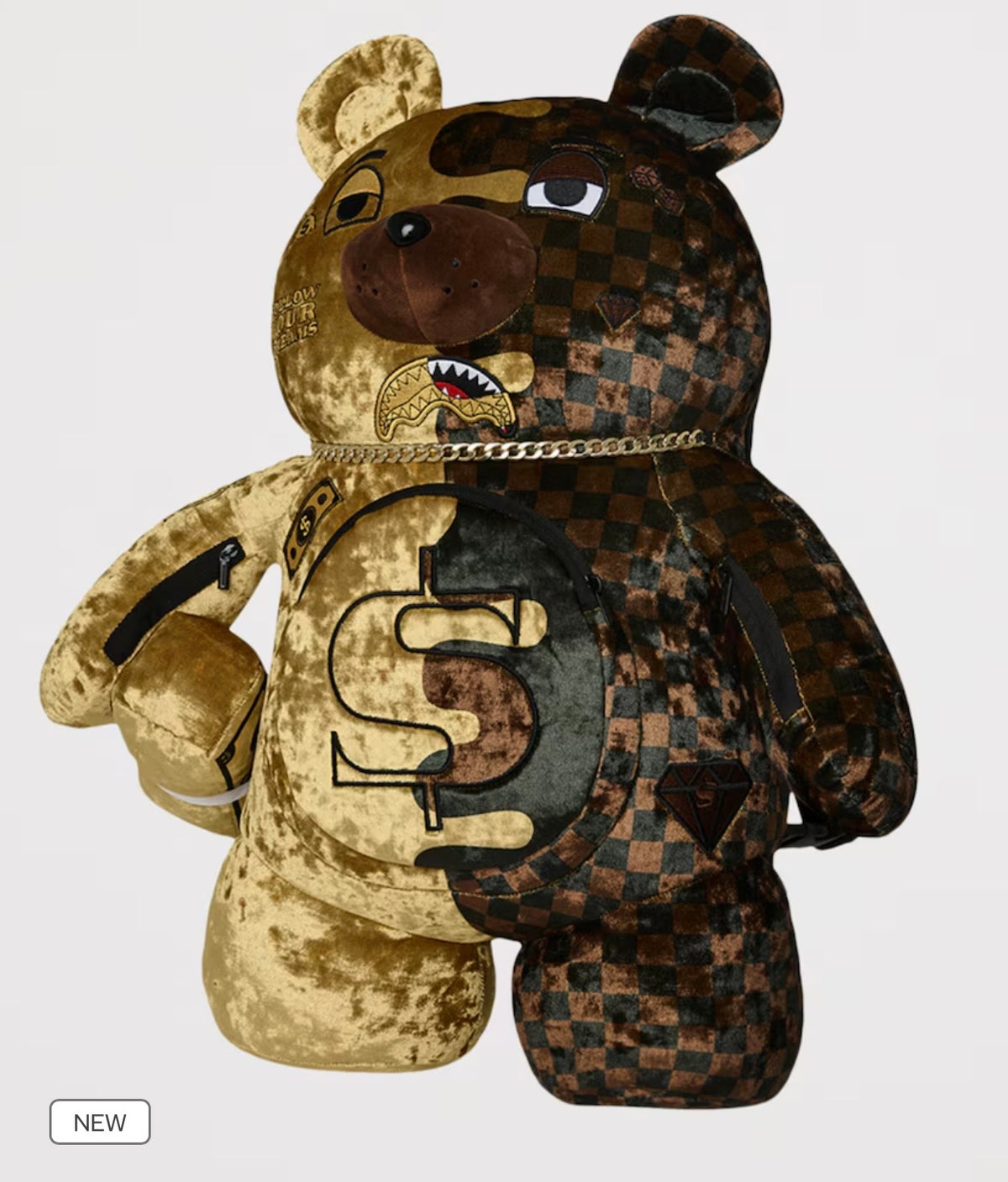 SPRAYGROUND: GOLD DRIP MONEYBEAR BACKPACK