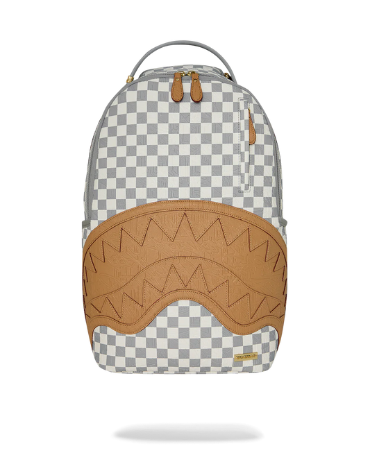 SPRAYGROUND: CREAM EMBOSSED CHECK BACKPACK
