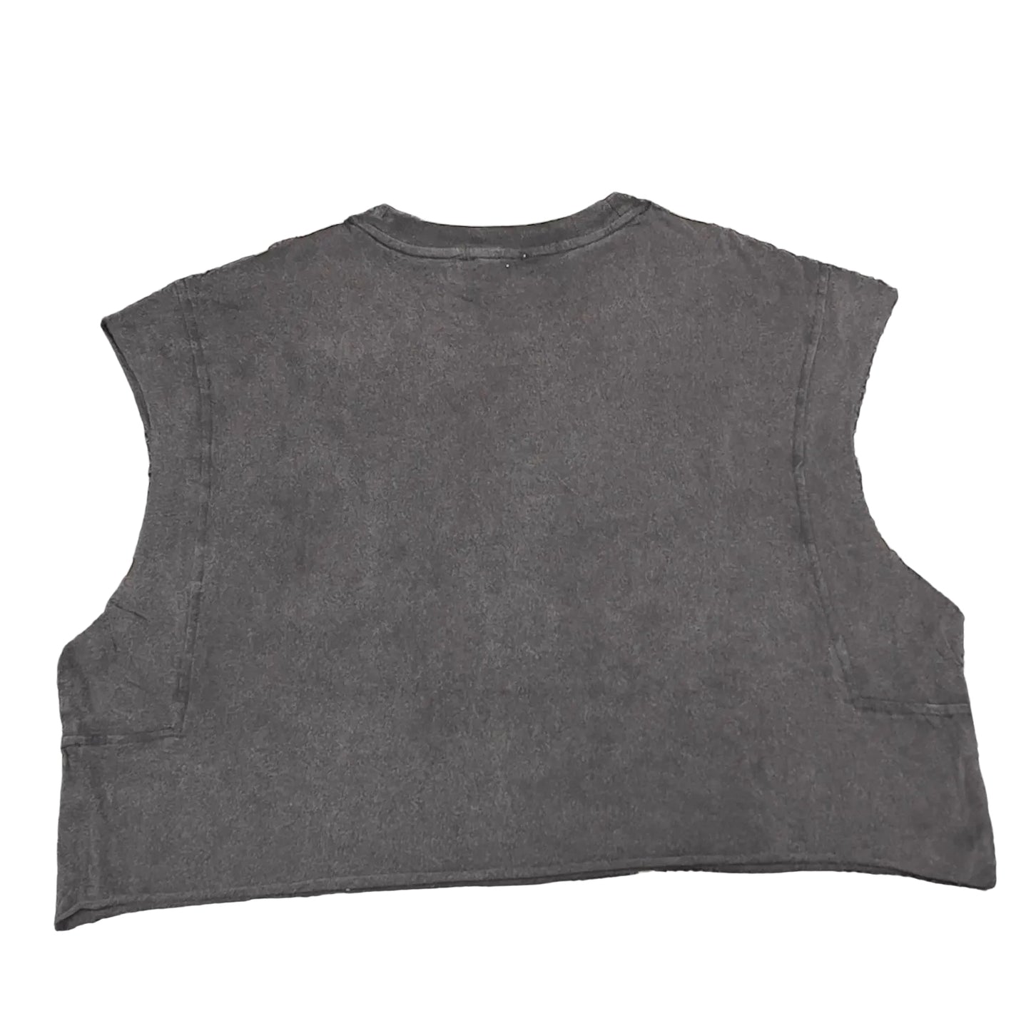 8586: UNISEX BLACK GARMENT DYE CROP TANK