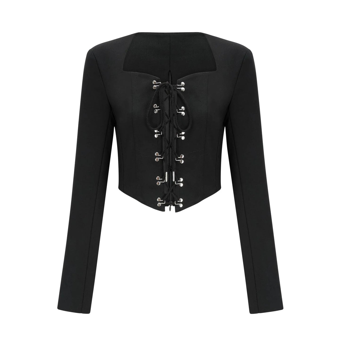 8586 BEULAH STYLE BLACK CROP BLAZER