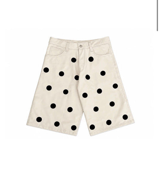 8586: POLKA DOT LEATHER SHORT