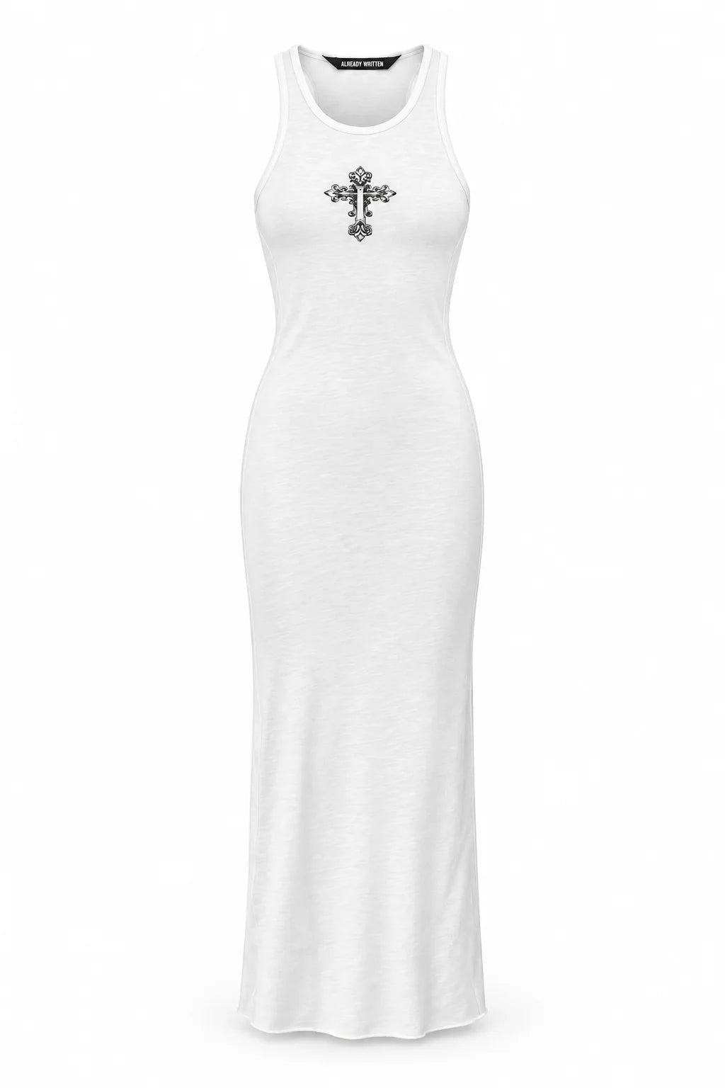 ALREADY WRITTEN: WHITE CROSS TANK DRESS