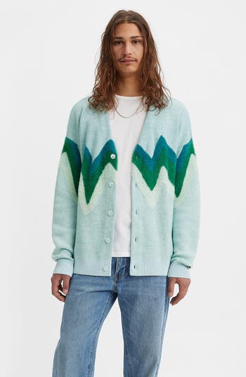 LEVIS: Coit Boxy Cardigan Rave Wave Omphalodes