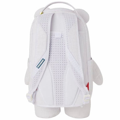 SPRAYGROUND WHITE MONEY BEAR BACKPACK back view - 8586