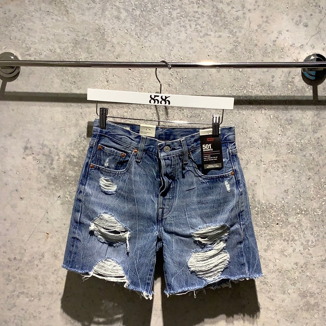 LEVIS 501 high rise mid thigh shorts