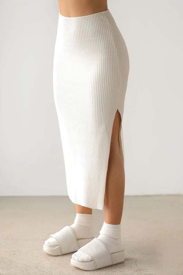 JOAH BROWN: SIDE SLIT MIDI SKIRT