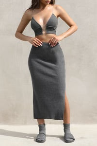 JOAH BROWN: SIDE SLIT MIDI SKIRT