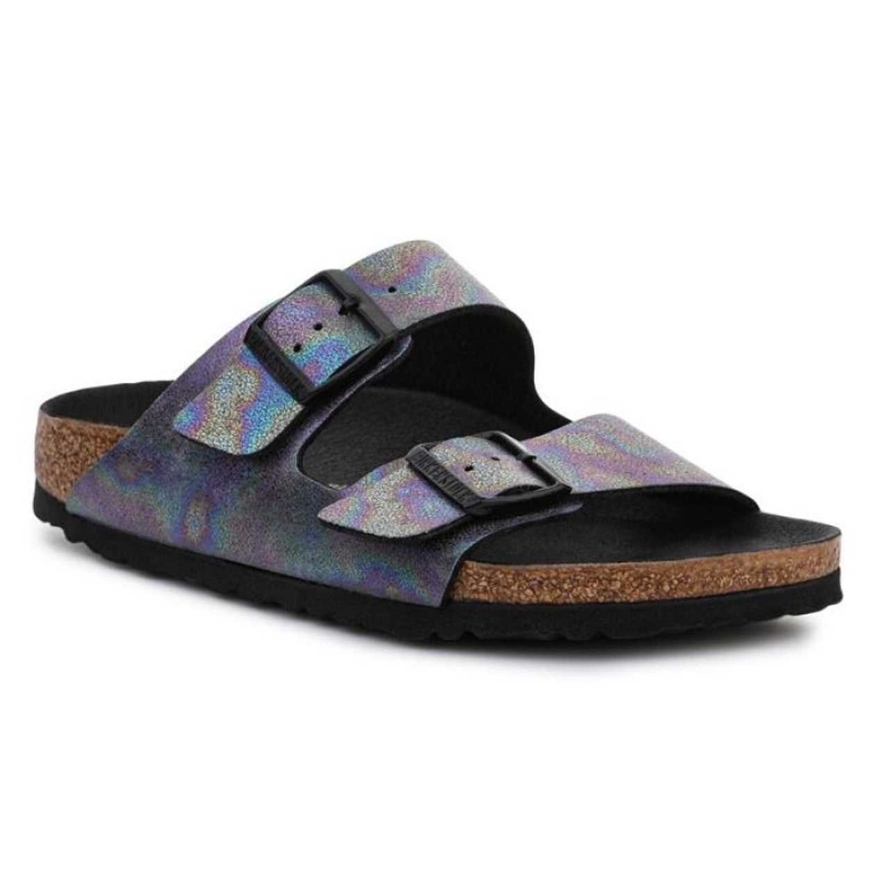 BIRKENSTOCK: ARIZONA BS Iridescent (black front view)