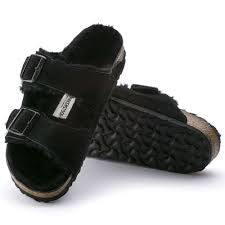 BIRKENSTOCK: ARIZONA FUR Black (up close view)